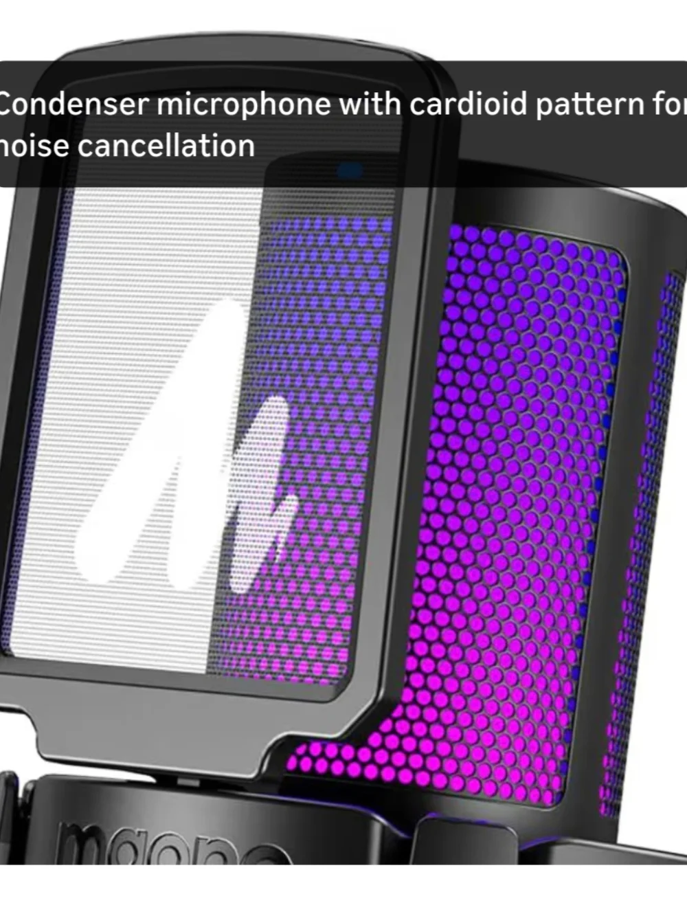 MAONO USB Gaming Microphone RGB Lights With Noise Condenser